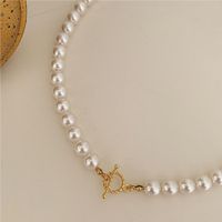 1 Stück Elegant Kreis Künstliche Perle Sterling Silber Perlen Überzug Frau Halskette main image 2