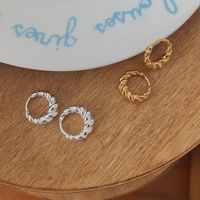 1 Pair Simple Style Spiral Stripe Sterling Silver Plating 18k Gold Plated Earrings main image 1