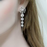 Bijoux En Gros 1 Paire Style Simple Flocon De Neige Alliage Strass Boucles D'oreilles main image 5