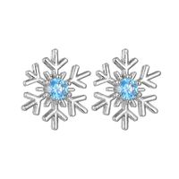 Wholesale Jewelry 1 Pair Simple Style Snowflake Alloy Rhinestones Ear Studs main image 3