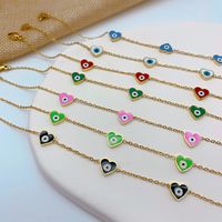 Venta Al Por Mayor Estilo Simple Ojo Del Diablo Forma De Corazón Acero Titanio Pulsera main image 2