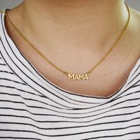 Großhandel Mama Einfacher Stil Brief Rostfreier Stahl Titan Stahl Halskette main image 2
