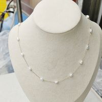 Style Simple Ovale Acier Inoxydable 304 Perles Baroques Polissage Femmes Collier main image 5