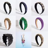 Vintage Style Baroque Style U Shape Cloth Inlay Crystal Rhinestones Hair Band main image 1