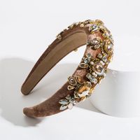 Vintage Style Baroque Style U Shape Cloth Inlay Crystal Rhinestones Hair Band sku image 8