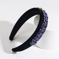 Vintage Style Baroque Style U Shape Cloth Inlay Crystal Rhinestones Hair Band sku image 3