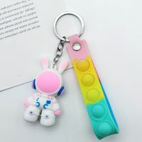 Cute Rabbit Silica Gel Women's Bag Pendant Keychain sku image 5