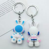 Cute Rabbit Silica Gel Women's Bag Pendant Keychain sku image 1