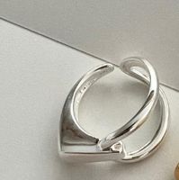 1 Stück Retro Geometrisch Sterling Silber Offener Ring sku image 1
