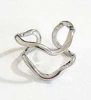 1 Piece Retro Heart Shape Sterling Silver Open Ring sku image 1