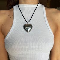 Exaggerated Heart Shape Glass Plating Women's Pendant Necklace main image 3