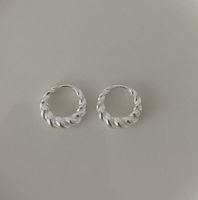 1 Pair Simple Style Spiral Stripe Sterling Silver Plating 18k Gold Plated Earrings sku image 2