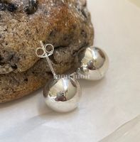 1 Pair Simple Style Ball Sterling Silver Plating Ear Studs sku image 2