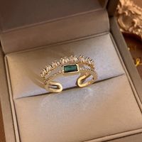 Fashion Heart Shape Flower Bow Knot Copper Zircon Open Ring In Bulk sku image 50