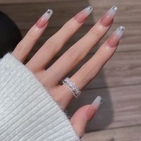 Casual Simple Style Heart Shape Copper Plating Inlay Pearl Zircon Open Ring sku image 15