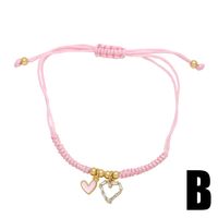 Simple Style Heart Shape Rope Copper Beaded Plating Inlay Zircon 18k Gold Plated Women's Bracelets main image 8