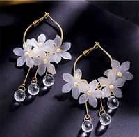Wholesale Jewelry 1 Pair Exaggerated Flower Alloy Drop Earrings main image 1