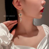 Wholesale Jewelry 1 Pair Elegant Flower Alloy Rhinestones Drop Earrings main image 4