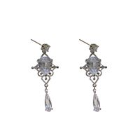 Wholesale Jewelry 1 Pair Simple Style Water Droplets Alloy Zircon Drop Earrings main image 5