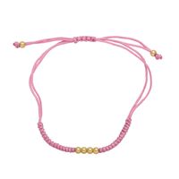 Simple Style Round Rope Copper Beaded Plating Braid 18k Gold Plated Unisex Bracelets sku image 1