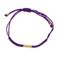 Simple Style Round Rope Copper Beaded Plating Braid 18k Gold Plated Unisex Bracelets main image 3