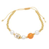 Baroque Style Camera Smiley Face Baroque Pearls Copper Beaded Plating Inlay Zircon 18k Gold Plated Women's Bracelets main image 3
