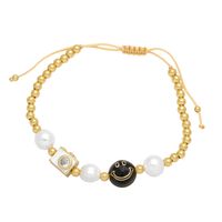 Baroque Style Camera Smiley Face Baroque Pearls Copper Beaded Plating Inlay Zircon 18k Gold Plated Women's Bracelets main image 6