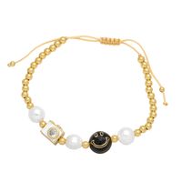 Estilo Barroco Cámara Cara Sonriente Perlas Barrocas Cobre Con Cuentas Enchapado Embutido Circón Chapado En Oro De 18 Quilates. Mujeres Pulsera main image 6