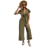 Women's Retro Streetwear Solid Color Ankle-length Patchwork Casual Pants Jumpsuits main image 2