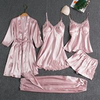 Women's Sexy Solid Color Imitated Silk Polyester Shorts Sets Pants Sets main image 6