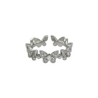 Style Simple Papillon Le Cuivre Papillon Incruster Zircon Anneau Ouvert main image 5