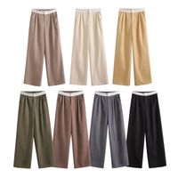 Women's Holiday Daily Streetwear Solid Color Full Length Patchwork Casual Pants main image 2