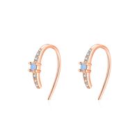 1 Pair Simple Style Solid Color Sterling Silver Plating Inlay Zircon Rose Gold Plated Rhodium Plated Earrings sku image 1