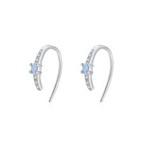 1 Pair Simple Style Solid Color Sterling Silver Plating Inlay Zircon Rose Gold Plated Rhodium Plated Earrings sku image 2