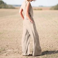 Women's Casual Solid Color Cotton Pants Sets main image 3