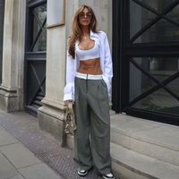 Women's Holiday Daily Streetwear Solid Color Full Length Patchwork Casual Pants main image 6