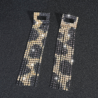 1 Pair Shiny Tassel Rhinestone Inlay Crystal Silver Plated Women's Drop Earrings sku image 4