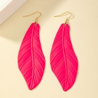 1 Pair Vacation Leaves Spray Paint Plating Iron Drop Earrings main image 4