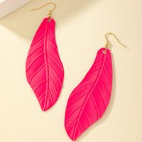 1 Pair Vacation Leaves Spray Paint Plating Iron Drop Earrings main image 9