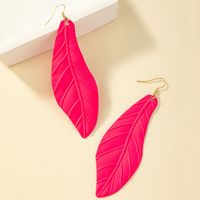 1 Pair Vacation Leaves Spray Paint Plating Iron Drop Earrings main image 7