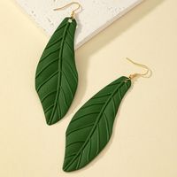 1 Pair Vacation Leaves Spray Paint Plating Iron Drop Earrings main image 5