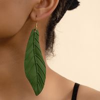 1 Pair Vacation Leaves Spray Paint Plating Iron Drop Earrings main image 8