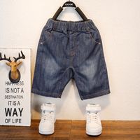 Casual Classic Style Solid Color Elastic Waist Cotton Blend Boys Pants sku image 1