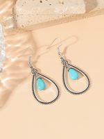Wholesale Jewelry 1 Pair Bohemian Water Droplets Alloy Turquoise Drop Earrings main image 5