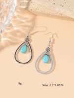 Wholesale Jewelry 1 Pair Bohemian Water Droplets Alloy Turquoise Drop Earrings main image 3