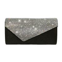 Pu Leather Rhinestone Color Block Square Evening Bags main image 2