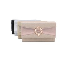 Black Gold Silver Polyester Solid Color Square Clutch Evening Bag main image 1