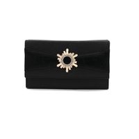Black Gold Silver Polyester Solid Color Square Clutch Evening Bag main image 4