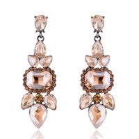 1 Pair Retro Geometric Inlay Alloy Resin Artificial Crystal Drop Earrings sku image 6