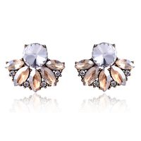 Luxurious Water Droplets Alloy Inlay Crystal Women's Ear Studs sku image 2